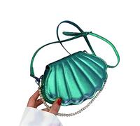 Allzumade Messenger Bag Per Le Donne Della Catena Della Perla Borsa A Tracolla Delle Signore Shell Borsa A Tracolla PU Crossbody Donne PU Borse All Matching Pearl Borse Crossbody, verde
