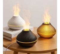 ALMA® Diffusore e Umidificatore di Oli Essenziali con Effetto Fiamma - 7 Colori LED, Funzionamento Ultra Silenzioso e Spegnimento Automatico - Perfetto per Casa, Camera da Letto, Yoga e Ufficio