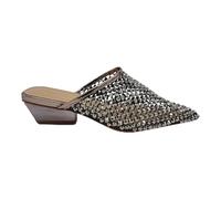 Alma en Pena - Sabot Donna elegante con strass. Mule glamour con tacco geometrico e desing brillante. (Piombo Specchiato, Sistema Taglie Calzature EU, Adulto, Donna, Numero, Media, 40)