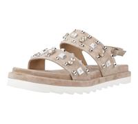 Alma en Pena V251806 Suede Vison Sandali Eleganti per Donna con Applicazioni Argento Zeppa Bassa (Taglia 38)