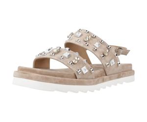 Alma en Pena V251806 Suede Vison Sandali Eleganti per Donna con Applicazioni Argento Zeppa Bassa (Taglia 36)