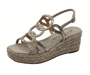 Alma en Pena V2551454 Suede Vison Sandali eleganti per Donna con brillanti argen