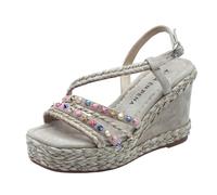 Alma en Pena V265900 Suede Vison Sandali per Donna con pietre colorate e zeppa a