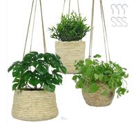 alma home Vaso da fiori sospeso naturale (3 pezzi)