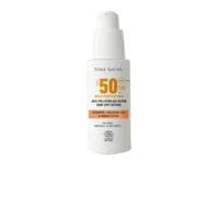 ALMA SECRET Protezione solare colorata per il viso SPF 50 per tutti i tipi di pelle scura, idratante, anti-invecchiamento, antimacchia e senza olio, vegano, ceramide, acido ialuronico, oro, 50 ml