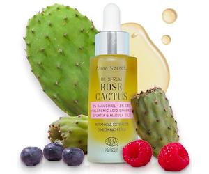 ALMA SECRET Siero facciale - Olio Rosse Cactus, siero viso con 2% Bakuchiol e acido ialuronico siero anti-età, prodotto premium per skincare viso, ECOCERT COSMOS ORGANIC (30 ml)