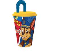 ALMACENESADAN 2066 - Bicchiere di canna riutilizzabile Paw Patrol, senza BPA, 430 ml
