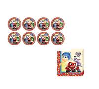 ALMACENESADAN, 4890, confezione festa Disney in side out, al rovescio composto da 20 tovaglioli di carta 33x33 cm e 8 piatti in cartone da 23 cm, ideale per feste e compleanni, 8435510348908