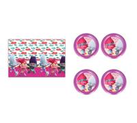 ALMACENESADAN, 4896, pack party Trolls composto da tovaglia festa superpiloti 120x180 cm, 4 ciotole riutilizzabili, ideale per feste e compleanni, 8435510348960