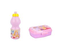 ALMACENESADAN, 5011, confezione ritorno alla scuola Disney Principesse look; composto da bottiglia sport 400ml e sandwich rettangolare multicolore, prodotti riutilizzabili, senza BPA
