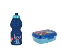 ALMACENESADAN, 5015, confezione ritorno alla cole Stitch; composto da bottiglia sport 400ml e sandwich rettangolare multicolore, prodotti riutilizzabili, senza BPA