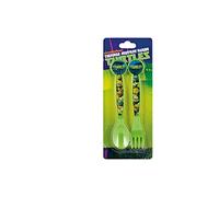 ALMACENESADAN, 5090 Set di 2 posate riutilizzabili, ideali per l'uso quotidiano come per celebrare le tue feste, senza BPA; posate e forchette; della licenza (Tartarughe)