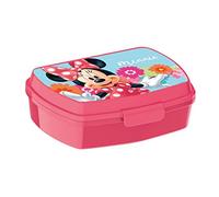 ALMACENESADAN Sandwich rettangolare multicolore; prodotto in plastica riutilizzabile; privo di BPA; dimensioni interne 16,5 x 11,5 x 5,5 cm (Disney Minnie Mouse)