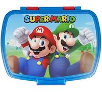 ALMACENESADAN Sandwich rettangolare multicolore; prodotto in plastica riutilizzabile; privo di BPA; dimensioni interne 16,5 x 11,5 x 5,5 cm (Super Mario)