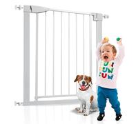 ALMAR Baby Barriera di sicurezza 67-74 cm bianco | Facile montaggio senza viti per porte, corridoi o scale per bambini o animali domestici | Recinzione bianca con sistema di chiusura automatica