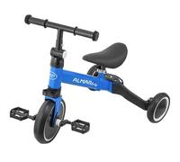 ALMAR Baby Triciclo 3 in 1 blu, bicicletta bambino corrimano, bicicletta con pedali, bicicletta bambino da 1 a 5 anni, 25 kg, sedile regolabile
