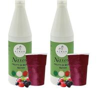 Almar - Sciroppo Superconcentrato per Granita, Gusto Frutti di Bosco, Da Usare Con Base Granita Naxos, Ideale per Bar, Chioschi e Uso Domestico, Senza Conservanti, Bottiglia da 1kg (Confezione da 2)