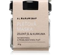 Almara Soap Face maschera detergente viso per pelli grasse e problematiche Green clay & turmeric 20 g