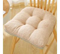 ALMASI Cuscini per sedie da pranzo, Cuscini per sedie da cucina per interni antiscivolo con lacci, Cuscini per sedie in cotone perlato trapuntato(Brown)