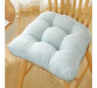 ALMASI Cuscini per sedie da pranzo, Cuscini per sedie da cucina per interni antiscivolo con lacci, Cuscini per sedie in cotone perlato trapuntato(Light blue)