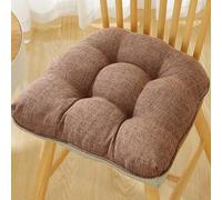 ALMASI Cuscini per sedie per sedie da pranzo, Cuscini per sedie in cotone perlato trapuntato con supporto antiscivolo, Cuscini per sedili da cucina con lacci(Dark brown)