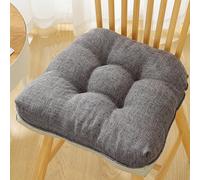 ALMASI Cuscini per sedie per sedie da pranzo, Cuscini per sedie in cotone perlato trapuntato con supporto antiscivolo, Cuscini per sedili da cucina con lacci(Dark gray)