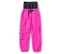 ALMASI Pantaloni da Sci Cargo Larghi da Donna da Uomo Pantaloni da Snowboard Larghi Casual da Neve Sport isolati Impermeabili Antivento(Rose Red,XX-Large)
