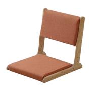 ALMASI Sedia da Terra Pieghevole in Stile Giapponese con Supporto per la Schienale, Sedia Tatami con Cuscino, Sedile da Meditazione per Finestra a Bovindo, Soggiorno, Camera da Letto(Orange,A)