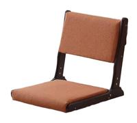ALMASI Sedia da Terra Pieghevole in Stile Giapponese con Supporto per la Schienale, Sedia Tatami con Cuscino, Sedile da Meditazione per Finestra a Bovindo, Soggiorno, Camera da Letto(Orange,B)
