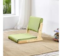 ALMASI Sedia Tatami Pieghevole, Sedia da Terra Imbottita in Stile Giapponese, Sedia con Schienale Senza Gambe in Legno di Gomma con Cuscino, Sedile da Pavimento per Meditazione in Accento N