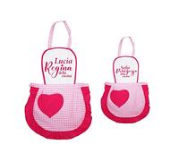 ALMATEX SRL PERSONALIZZATO Coppia Grembiuli donn bimba personalizzati, 100% cotone, made in Italy (ZEPHIR FX REGINA CUCINA)