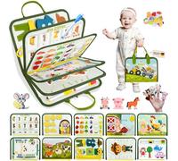 Almaxi Busy Board tedesco Montessori a partire dai 2 3 anni, 10 in 1 Montessori giocattolo Activity Board giocattolo educativo per 2 3 4 5 anni, Farm Busy Book Baby Toy per lunghi viaggi