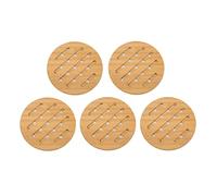 Almeigrity 5 Pezzi Sottopentola in Bambù Sottopentola Sottopentola in Bambù Resistenza al Calore per Piatti Caldi Pentola Ciotola Teiera (Rotondo 18 cm)