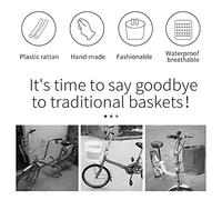 Almeigrity Cestino per carrello Cestino per bici per bambini in rattan Cestino per la spesa impermeabile Cestino per scooter Cestino per scooter in rattan (Rossa)