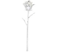 Almeigrity Long Stem Rose Gifts Dipped 24K Real Artificial Flower with Leaf Craft Collection (Argento)