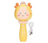 Almeigrity Microfono per bambini a forma di cartone animato Microfono wireless portatile ricaricabile incorporato BT per cantare durante i viaggi in auto (Gialla)