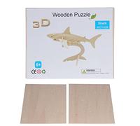 Almeigrity Puzzle 3D in legno Giocattolo Creativo Rompicapo fai da te Puzzle con animali per bambini di età superiore ai 6 anni (028 Squalo)