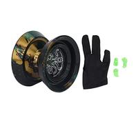 Almeigrity Yoyo Ball Lega Professionale Yoyo Non risponde con Corde di Ricambio per Ragazzi (Oro Nero)