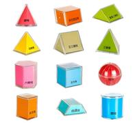Almencla 12 Pezzi Modelli di Solidi Geometrici in Plastica Trasparente Manuale Blocchi Modello Geometrico Atossici Manipolatori Matematici per Insegnanti