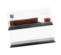 Almencla 2 Pezzi Custodia Modello Auto Display Miniatura Parcheggio Garage Diorama Diecast con Accessori Realistici Materiale Pp Adatta a Collezione Esposizion, Rosa Rossa