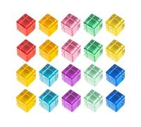 Almencla 20 Pezzi di Blocchi Impilabili in Acrilico Gem, Gioco di Impilamento Arcobaleno, Giocattolo di Costruzione Educativo per Bambini E Bambine, Regalo di, Cubo
