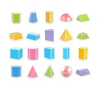 Almencla 20 Pezzi di Forme Geometriche Pieghevoli 3D, Solidi Geometrici Ben Visibili per L'aula.