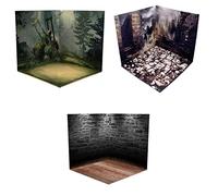 Almencla 3 pezzi 1/12 sfondo Diorama Storage Scene Organizer per action figure