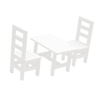 Almencla 3 Pezzi Tavolo Miniatura Sedia Set Accessori Casa Bambola Cucina Design Moderno Materiale Legno Adatto per Decorazione Sala da Pranzo Bambola Gioco