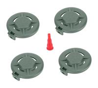 Almencla 4 Pezzi Cappuccio Protettivo Bomboletta Nylon Resistente Accessorio con Ugello Gonfiatore Design Piatto Adatto per Escursioni Campeggio Viaggi, Verde