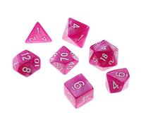 Almencla 7 Pezzi Dadi Poliedrici E Draghi Rpg Dadi D20 D12 D10 D8 D6 D4 Acrilico Numeri Facili da Leggere Adatti per Giochi da Tavolo Party Regali, Rosa