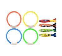 Almencla 8 Anelli Subacquei, Divertenti Accessori per L'allenamento Estivo in Piscina, Giocattoli Acquatici per L'esercizio in Acqua, Stile B, 12,5x3,5 cm
