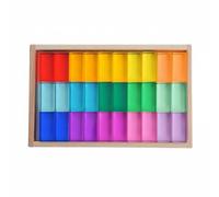 Almencla Blocchi da Costruzione Acrilici Arcobaleno Traslucidi per Bambini Utilizzabili Come Gioco Creativo E Educativo STEM Superficie Liscia Senza Spigoli, 15 Colori 30PC