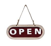 Almencla Cartello aperto, decorativa da appendere alla finestra o alla porta, pannello in legno, decorazione per la casa, design vintage per bar,
