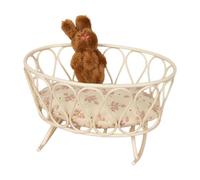 Almencla Casa Delle Bambole Lettino in Miniatura per Bambini, Letto per Camera Da Letto, Culla in Ferro per Bambini, Regalo, Decorazione per La Casa, Modello D, Coniglio Marrone